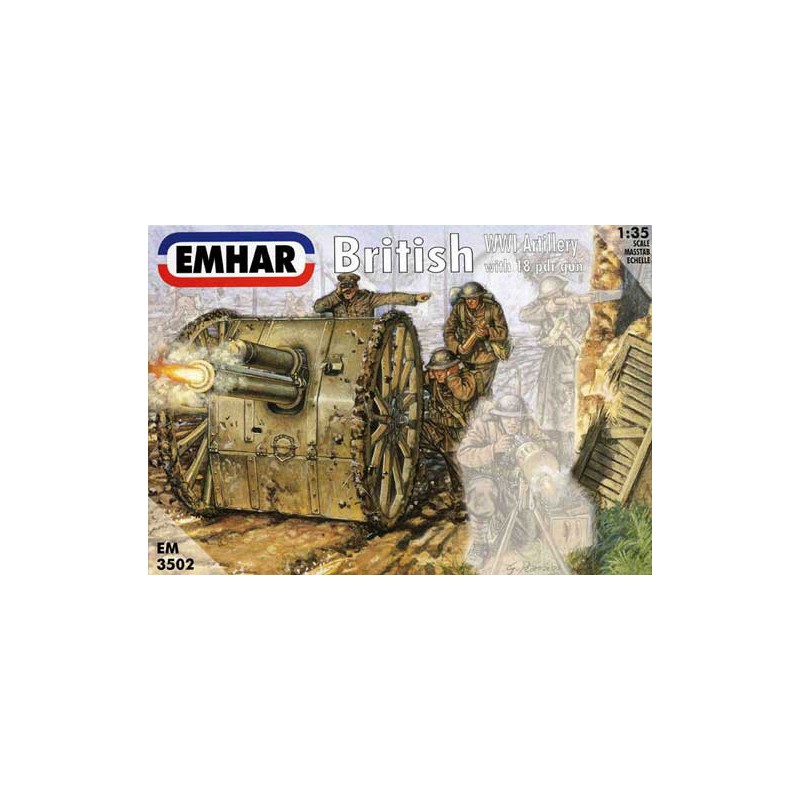 Maquette de Char en plastique ARTILLERIE BRITANNIQUE CANON DE 18 WWI1/35