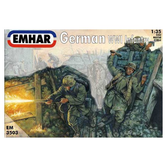 Figurine et petit soldat Infanterie Allemande 1/35 WWI Maquette de Char en plastique INFANTERIE ALLEMANDE et EQUIPAGE CHARS WWI1/35