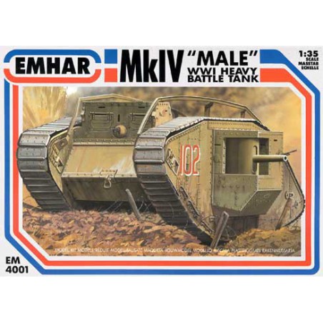 Maquette de Char en plastique MK IV"MALE" WWI TANK1/35