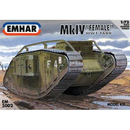 Mkiv plastic tank model "female" wwi tank 1/72 | Scientific-MHD