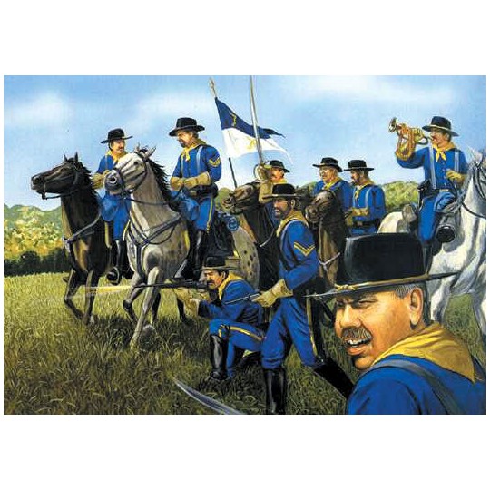 Figurine IMEX 7ième CAVALERIE 6 chevaux-12 fantassins1/32 Figurine IMEX 7ième CAVALERIE 6 chevaux-12 fantassins1/32
