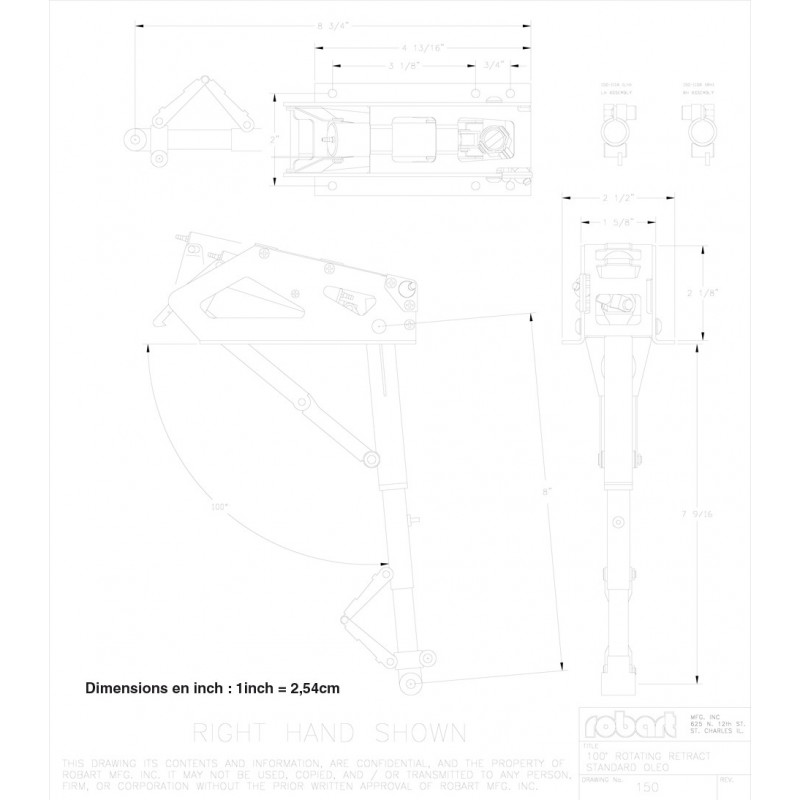 Accessoire embarqué TRAIN RENTRANT PNEUMATIQUE BI-JAMBES ROTATIF - 1/5