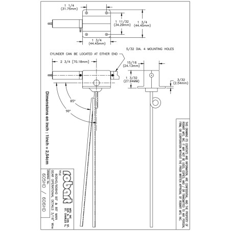 Accessoire embarqué TRAIN RENTRANT PNEUMATIQUE BI-JAMBES 4,5 à 5,5Kg - 90°