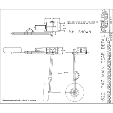 Accessoire embarqué TRAIN RENTRANT PNEUMATIQUE BI-JAMBES P-47 - 1/5