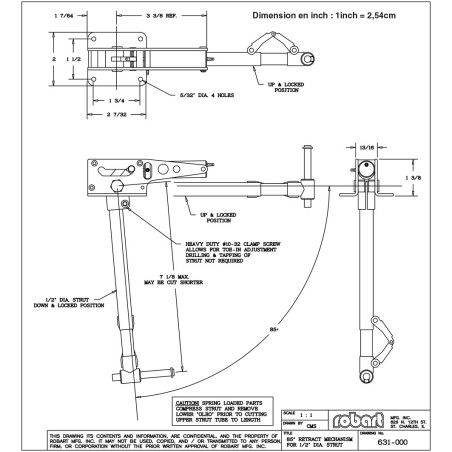 Eingebettete Zubehör Retrait Pneumatic Bi -Legs 11,5 kg - 85 ° | Scientific-MHD