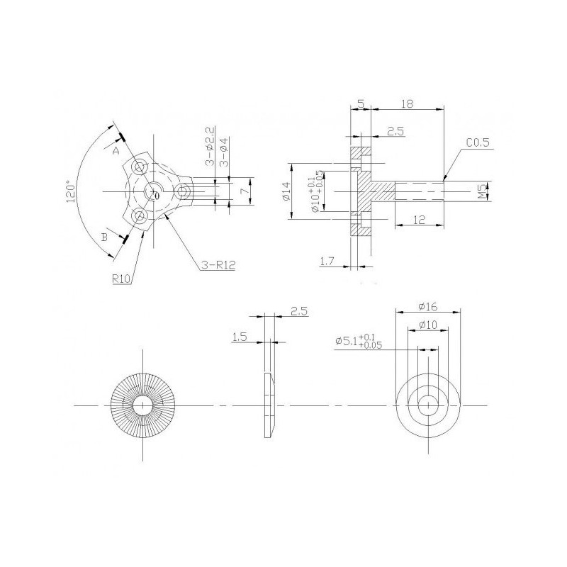 Moteur électrique radiocommandé Moteur DM2220 Kv1100