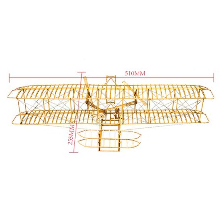 Wooden airplane model Wright Flyer 500mm Kit | Scientific-MHD