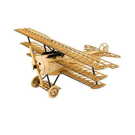Wooden airplane model Fokker Dr1 Static 1/18 400 mm | Scientific-MHD