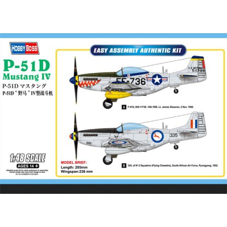 Maquette d'avion en plastique P-51D Mustang IV 1/48