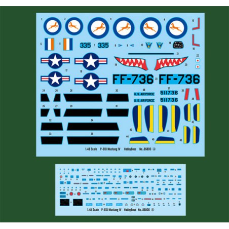 Maquette d'avion en plastique P-51D Mustang IV 1/48