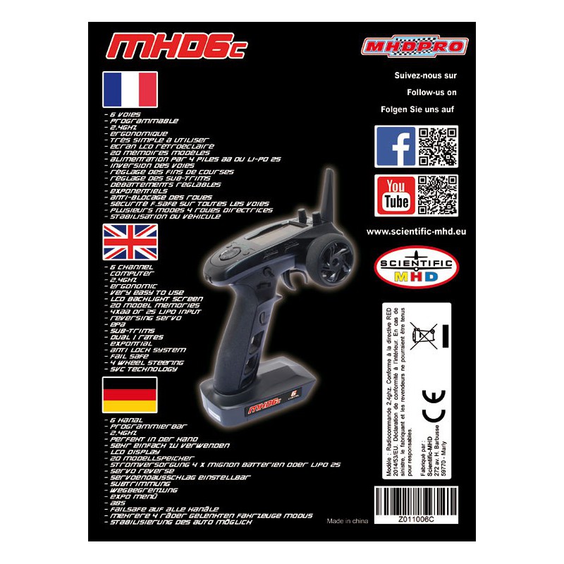 Ensemble pour radiocommande MHD6C 2,4Ghz Techno. SVC Ensemble pour radiocommande MHD6C 2,4Ghz Techno. SVC