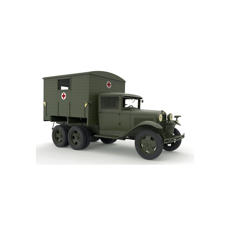 Maquette de camion en plastique GAZ AAA + Refuge 1/35