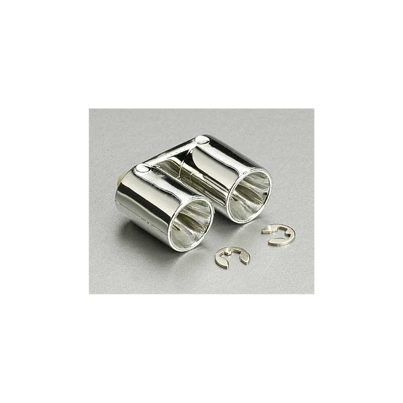 Accessoires pour voiture radiocommandée Sortie Echappe. Double Chromée