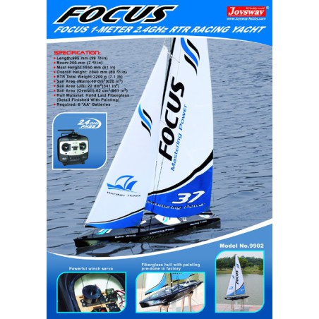 Focus Yacht 1m RTS 2,4GHz Blue Radiocus sailboat | Scientific-MHD