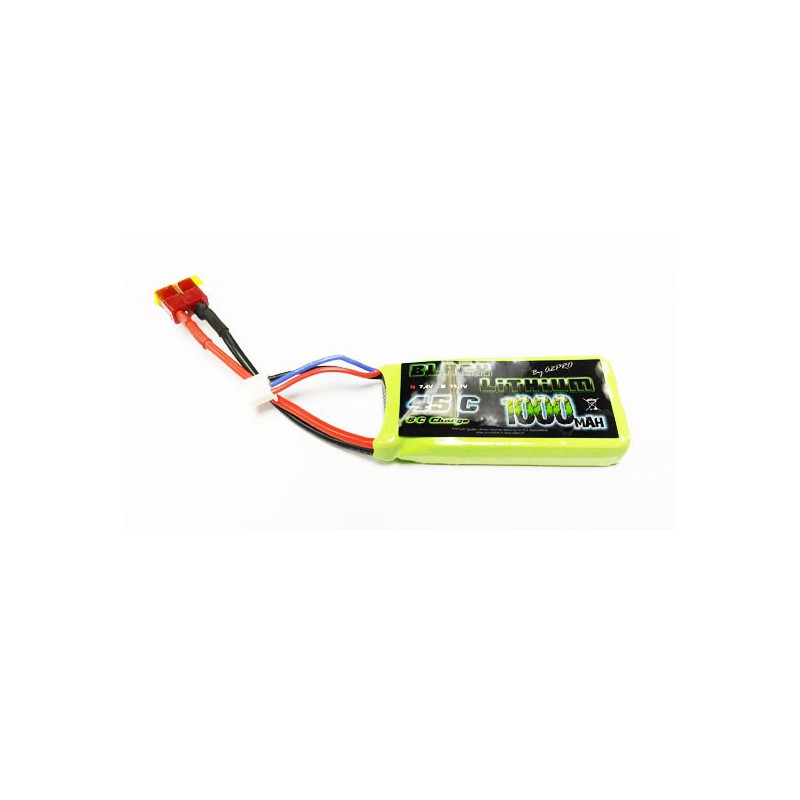 Accu LIPO pour appareil radiocommandé Accu LiPo Black Lithium 1000mAh 45C 2S DEAN