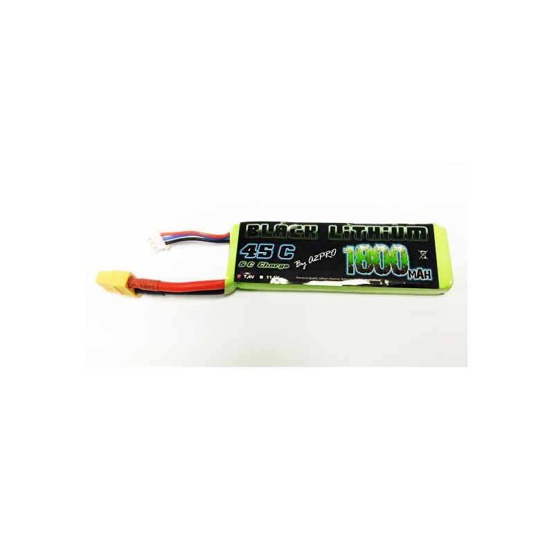 Accu LIPO pour appareil radiocommandé Accu LiPo Black Lithium 1800mAh 45C 2S