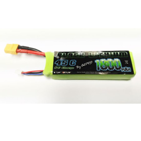 Lipo bati for radio -controlled lipo black lithium 1800mah 45c 3s | Scientific-MHD