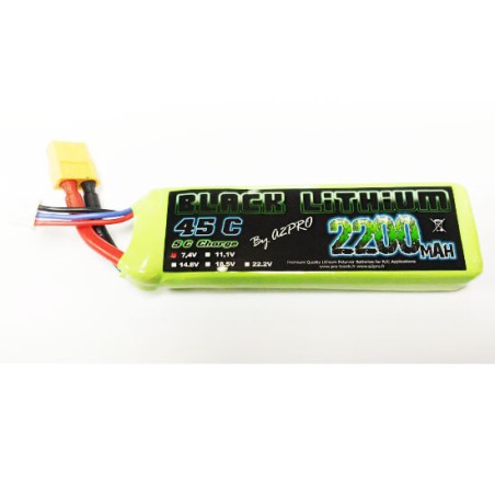 Lipo bati for radio -controlled lipo black lithium 2200mAh 45c 2s | Scientific-MHD