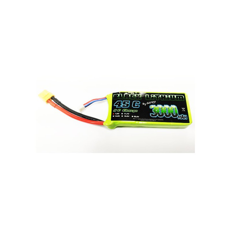 Accu LIPO pour appareil radiocommandé Accu LiPo Black Lithium 3000mAh 45C 2S