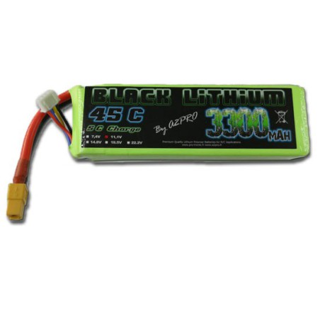 Lipo -Batterie für funkgesteuerte Lipo -Schwarz -Lithium 3300mah 45c 3s | Scientific-MHD