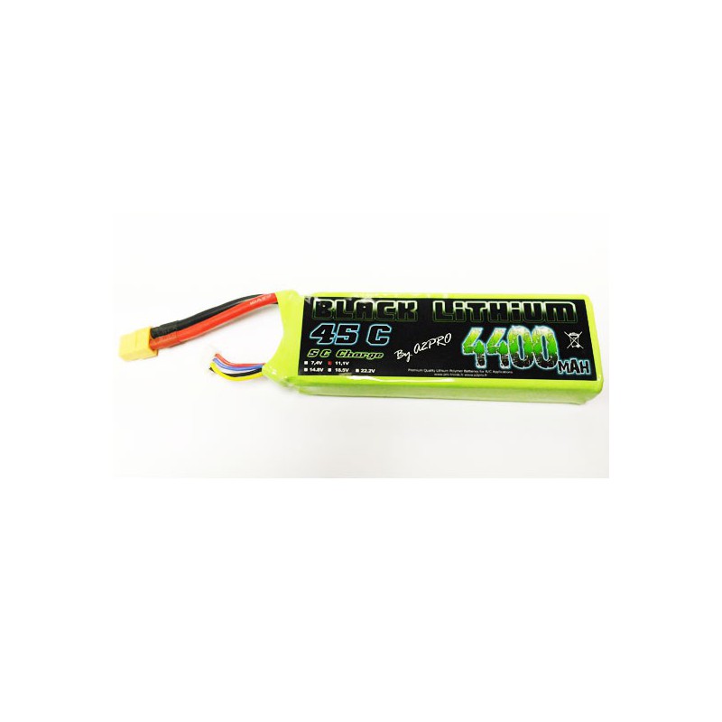 Accu LIPO pour appareil radiocommandé Accu LiPo Black Lithium 4400mAh 45C 3S