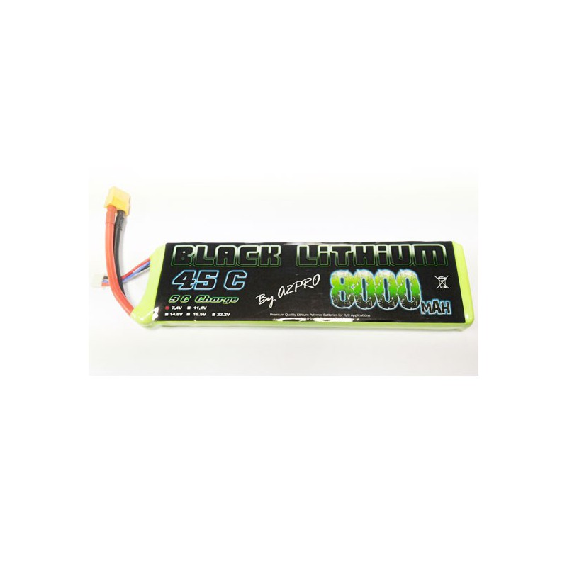 Accu LIPO pour appareil radiocommandé Accu LiPo Black Lithium 8000mAh 45C 2S