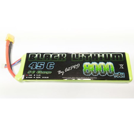 Lipo bati for radio -controlled lipo black lithium 8000mAh 45c 2s | Scientific-MHD