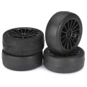 Accessoires pour voiture radiocommandée Jeu de roues slick noir 1/10 Accessoires pour voiture radiocommandée Jeu de roues slick noir 1/10