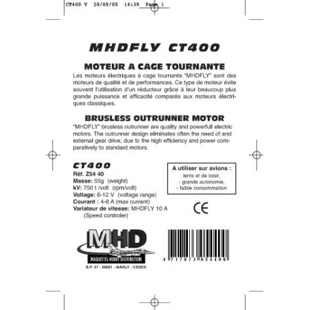 Radio electric motor CT400 Brushless rotating cage | Scientific-MHD