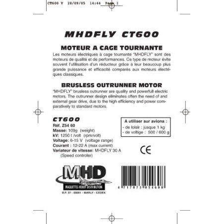 Radio -controlled electric motor CT600 BRUSHLES | Scientific-MHD