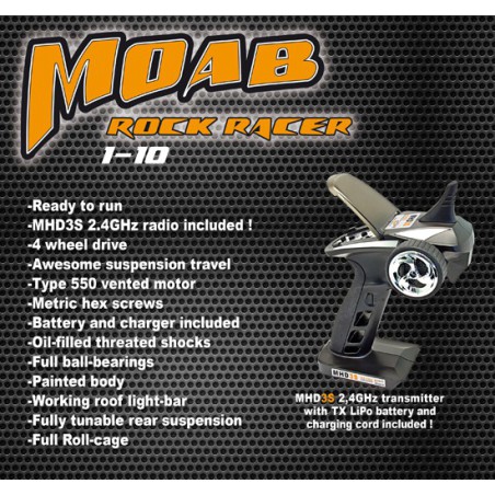 Voiture électrique radiocommandée MOAB Rock Racer V2 1/10