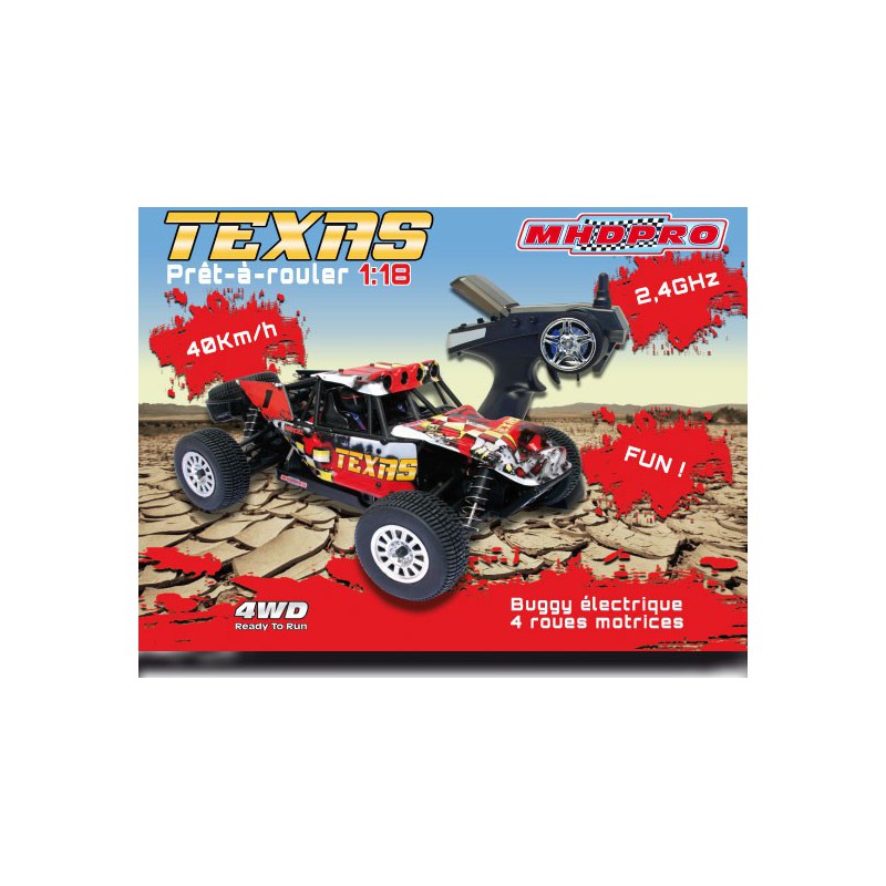 Voiture électrique radiocommandée TEXAS Buggy EP RTR 1/18