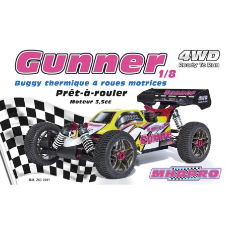 Voiture thermique radiocommandée GUNNER GP V1 RTR 1/8