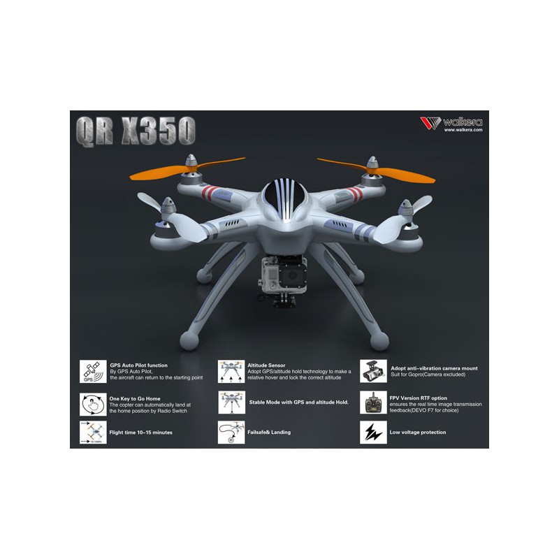 QR X350 FPV DEVO F7 Mode 1