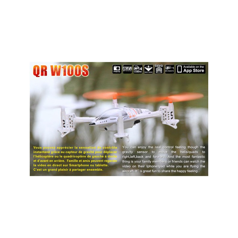 Drone radiocommandé pour débutant DRONE QR 100WS Android Devo 4 Mode 1