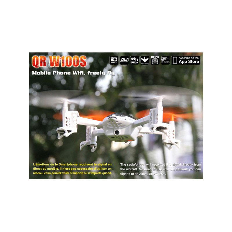 Drone radiocommandé pour débutant DRONE QR 100WS Android Devo 4 Mode 1