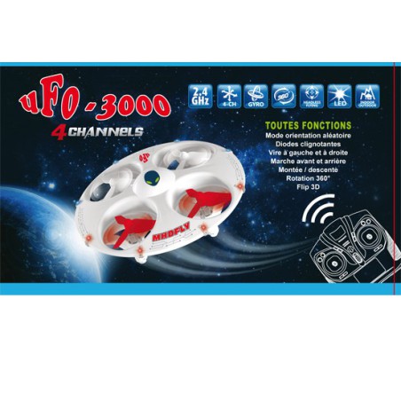 Drone radiocommandé pour débutant UFO 3000 Soucoupe Volante Argent