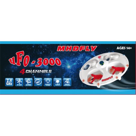 Radio -controlled drone for beginner UFO 3000 white flying saucer | Scientific-MHD