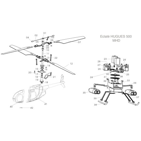 Hélicoptère électrique radiocommandé HUGHES 500 RTF