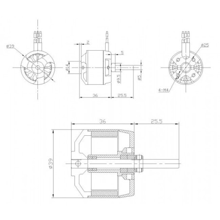 Elektromotor DM2815 KV850 Motor | Scientific-MHD