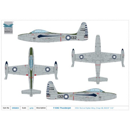 Miniature d'avion Die Cast au 1/72 F-84G Thunderjet ROCAF 1/72