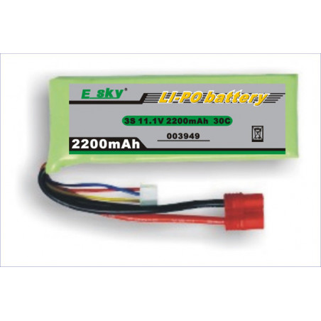 Pièce pour hélicoptère électrique Batterie LiPo 11,1V / 2200 mA