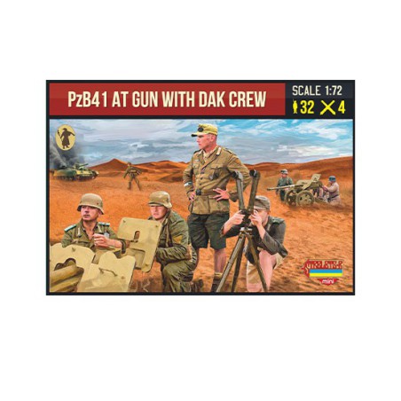 Figurine AT Gun PzB41 with DAK Crew 1/72