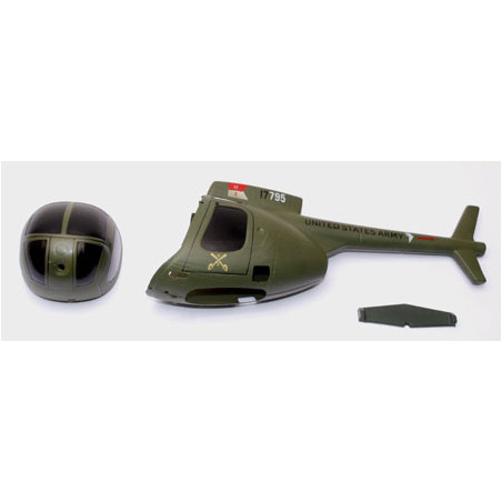 Part for Hughes 500 Electric Helicopter Olive Fuselage | Scientific-MHD