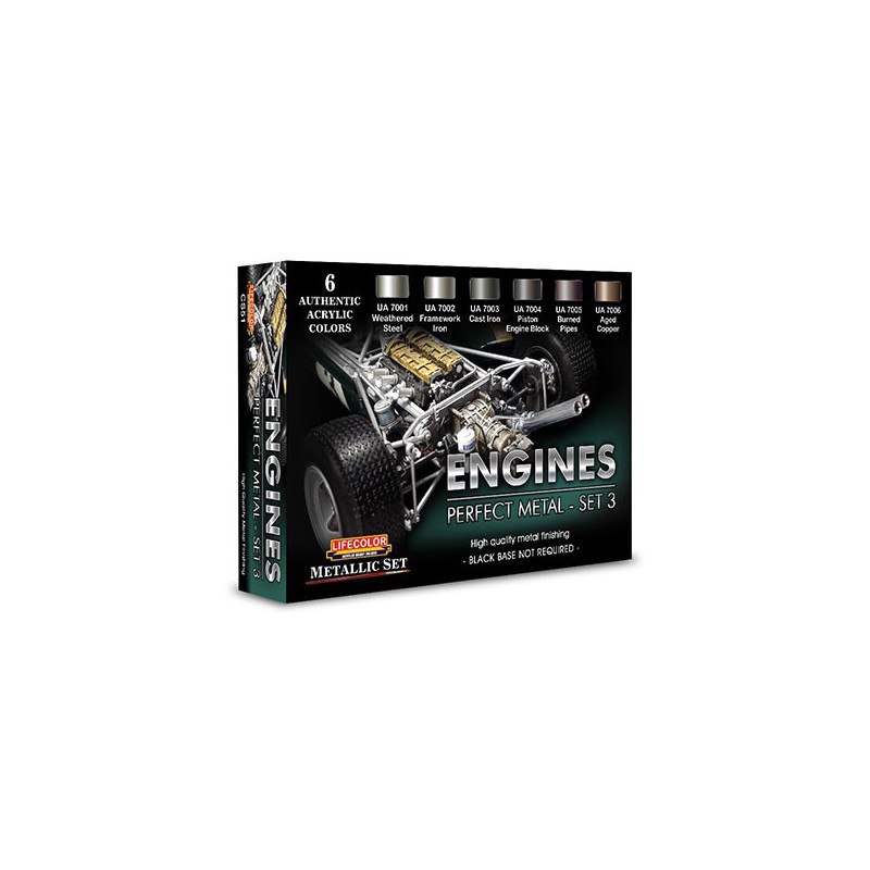 Peinture acrylique ENGINE PERFECT METAL SET 3