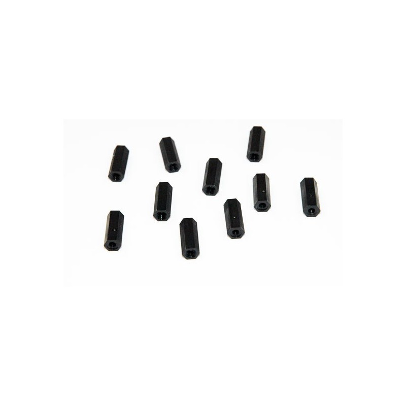 Visserie Entretoise nylon noir femelle/femelle M3x15 (10ps)