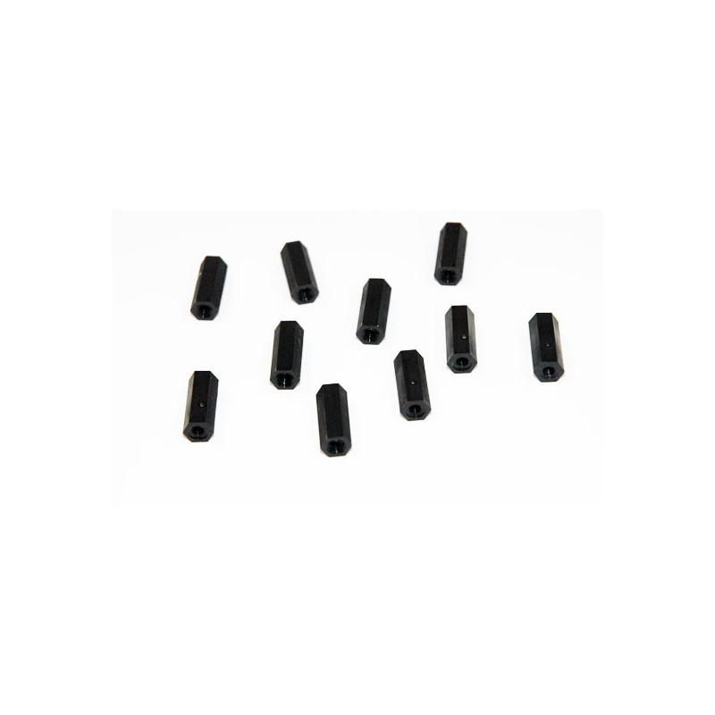 Visserie Entretoise nylon noir femelle/femelle M3x15 (10ps)