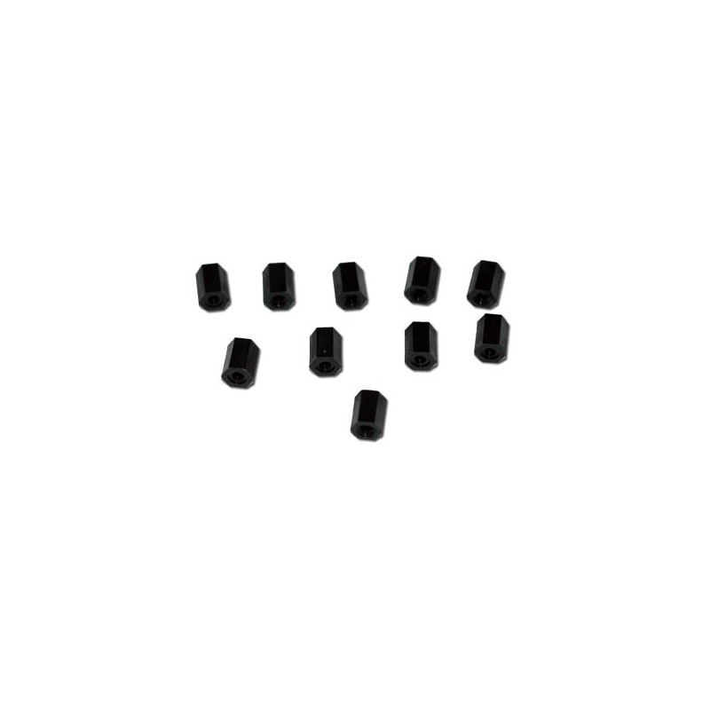 Visserie Entretoise nylon noir femelle/femelle M3x8 (10ps)