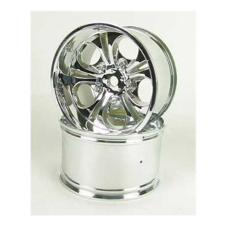 Piece for Monster Truck Thermal 1/16 pair of chrome wheels | Scientific-MHD