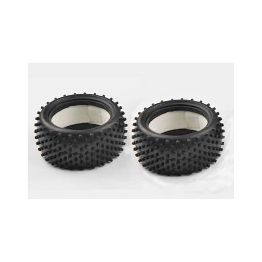 Pièce pour voiture electrique tous chemin 1/10 Pneus arrière Picots et Mousse Pièce pour voiture electrique tous chemin 1/10 Pneus arrière Picots et Mousse